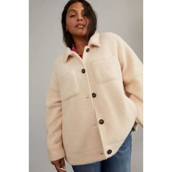 Anthropolgy Greylin Shacket Charley Shirt Jacket Cozy Coat Retail $138 Womens XL - Picture 1 of 8